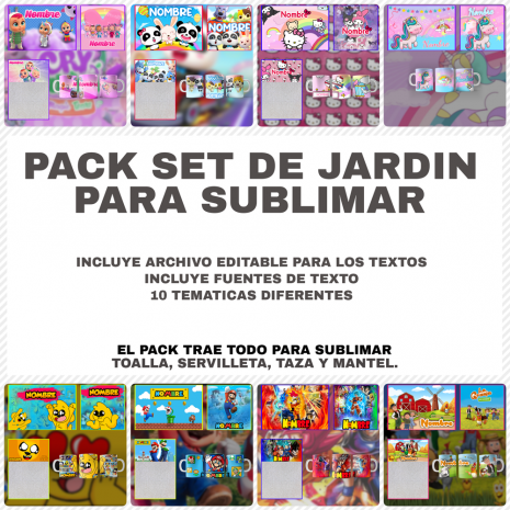 PACK SET DE JARDIN PARA SUBLIMAR